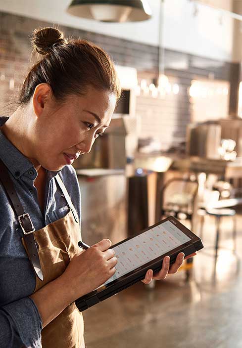Woman using a tablet
