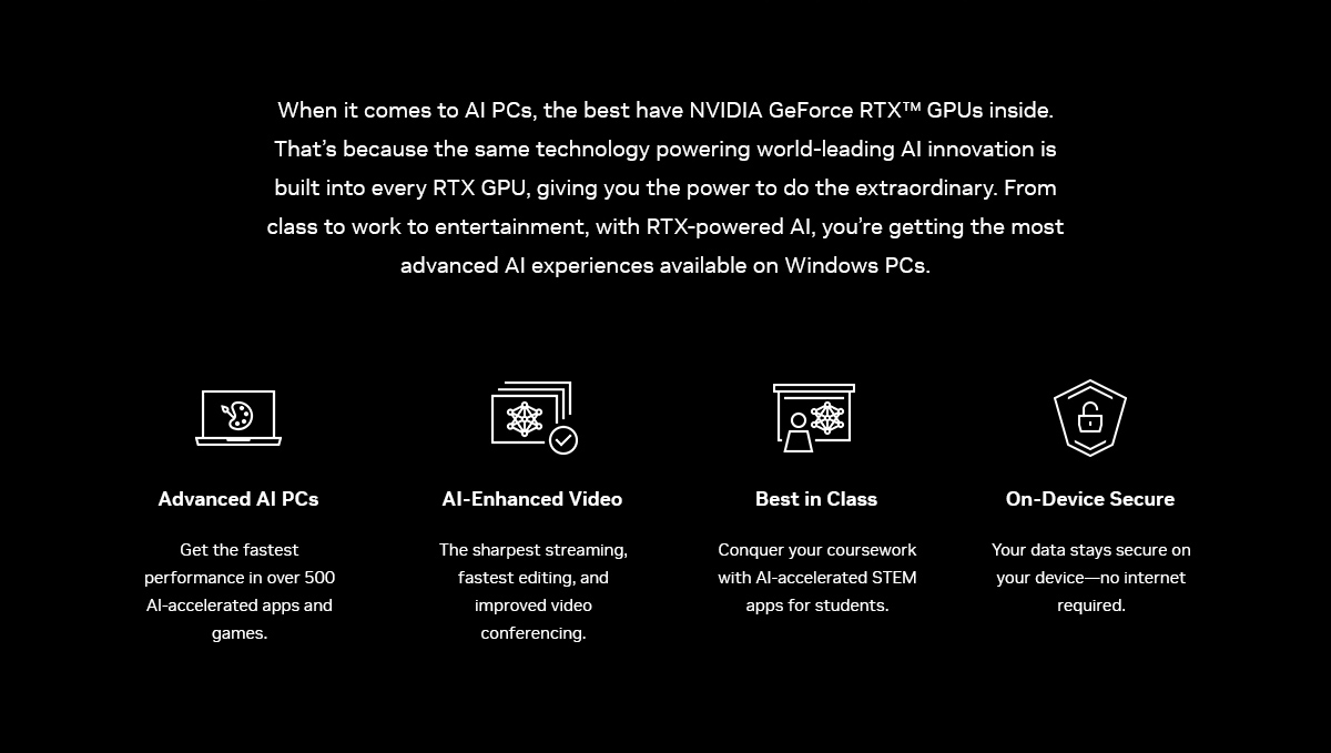 When it comes to AI PCs, the best have NVIDIA GeForce RTX GPUs inside.