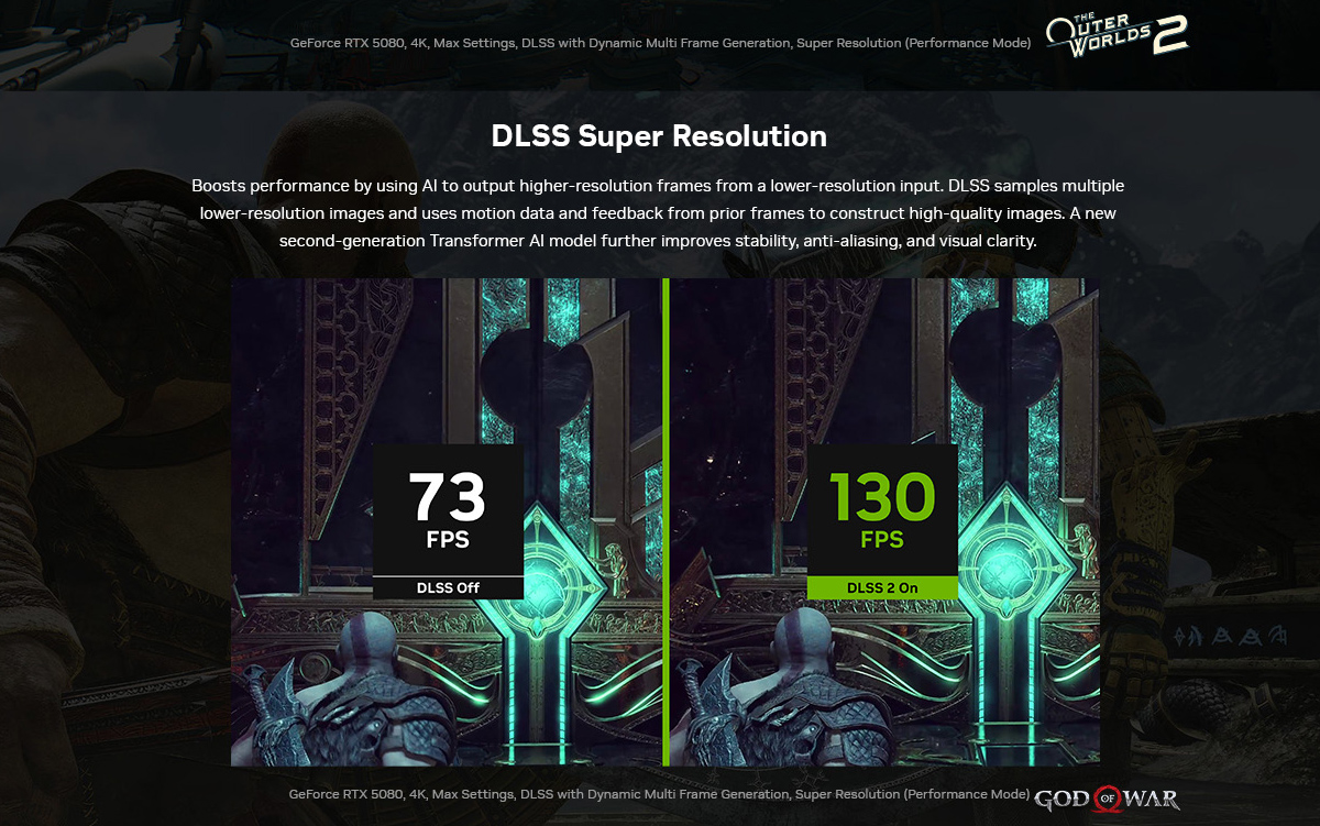 NVIDIA DLSS 4 - Supreme Speed. Superior Visuals. Powered by AI.