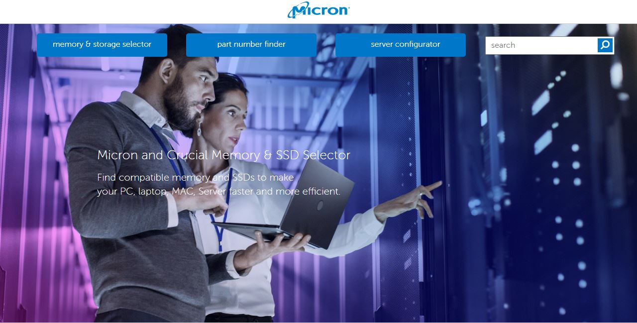 Micron and Crucial Memory & SSD Selector