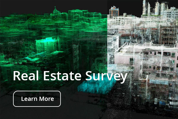 Real Estate Survey. Image of 3D buildings rendered in CAD