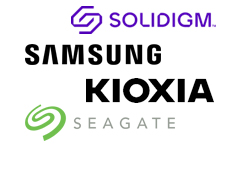 Solidigm, Samsung, Kioxia, and Seagate logos